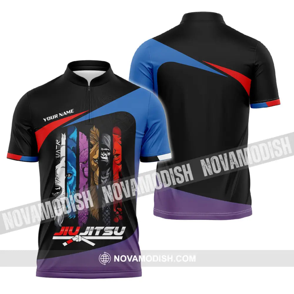 Unisex Shirt - Custom Jiu Jitsu 3D Shirt Zipper Polo Shirt / S T-shirt