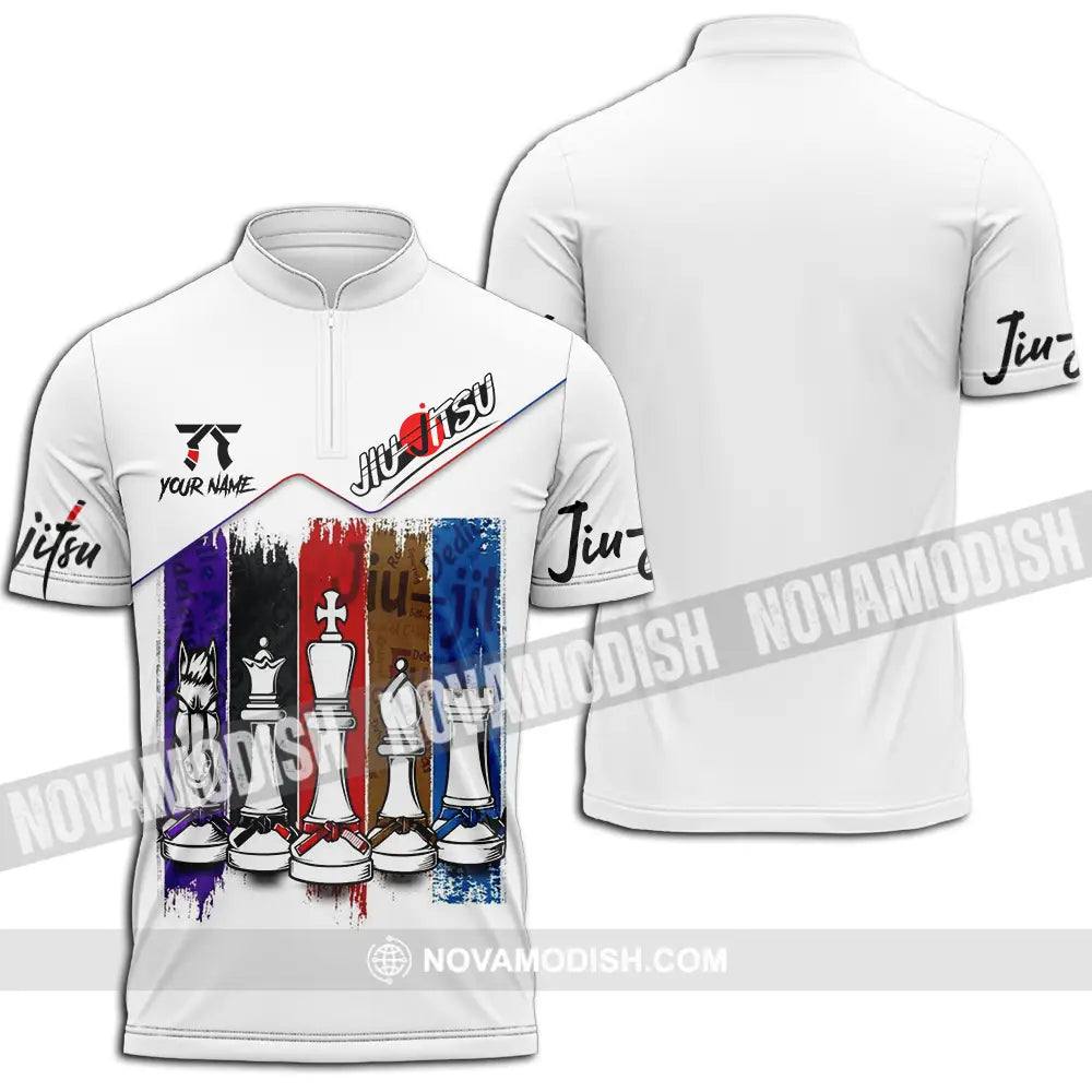 Unisex Shirt - Custom Jiu Jitsu 3D Shirt Zipper Polo Shirt / S T-shirt
