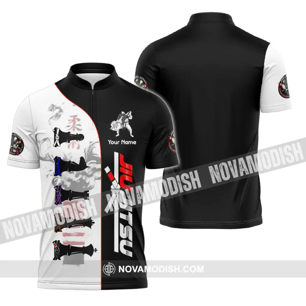 Unisex Shirt - Custom Jiu Jitsu 3D Shirt Zipper Polo Shirt / S T-shirt