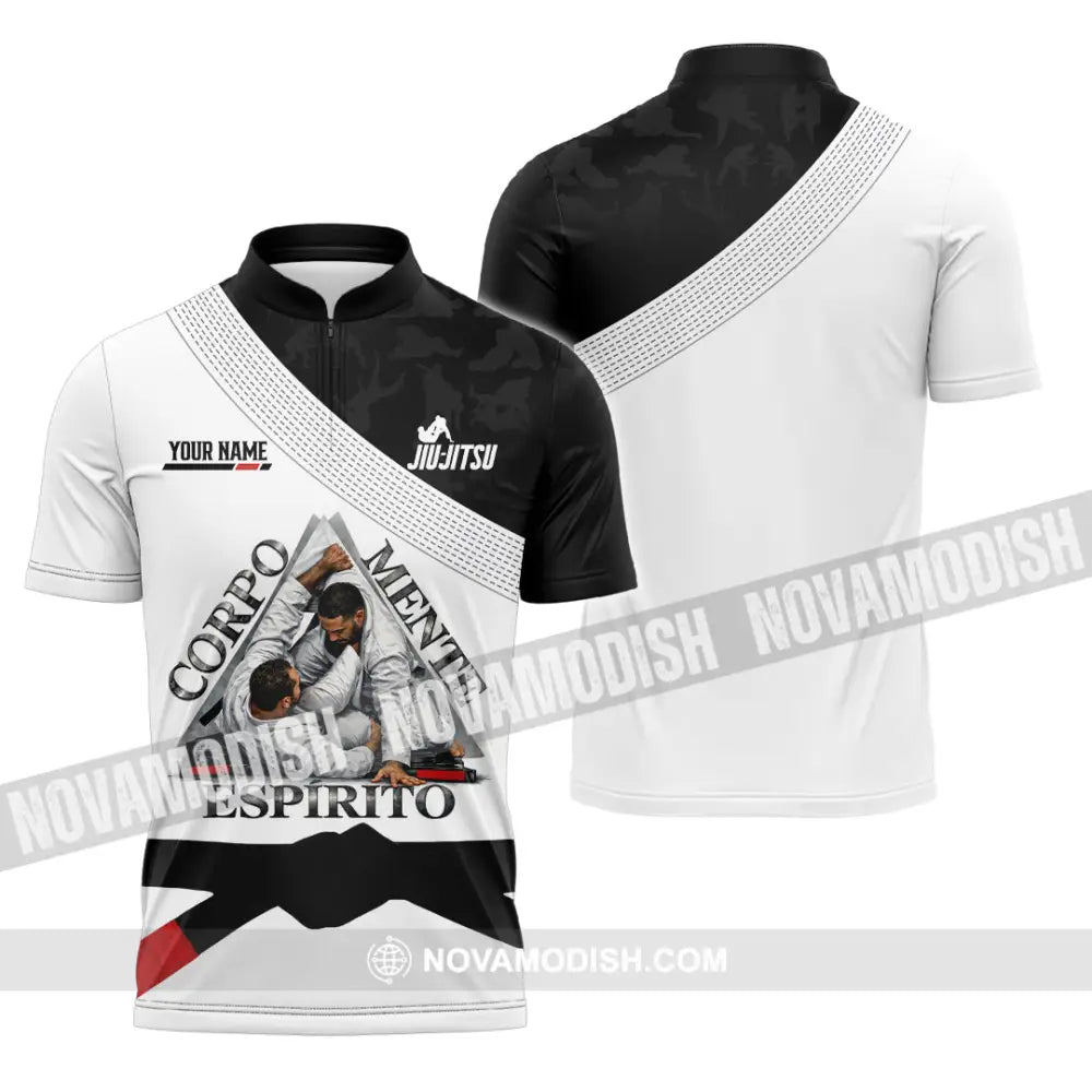 Unisex Shirt - Custom Jiu Jitsu 3D Shirt Zipper Polo Shirt / S T-shirt