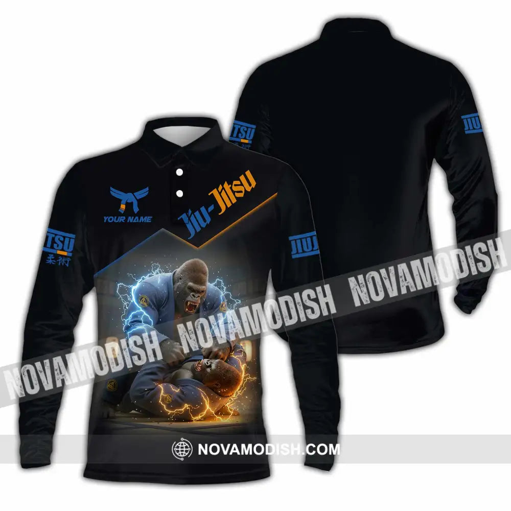Unisex Shirt - Custom Jiu Jitsu Shirt Long Sleeve Polo / S T-shirt