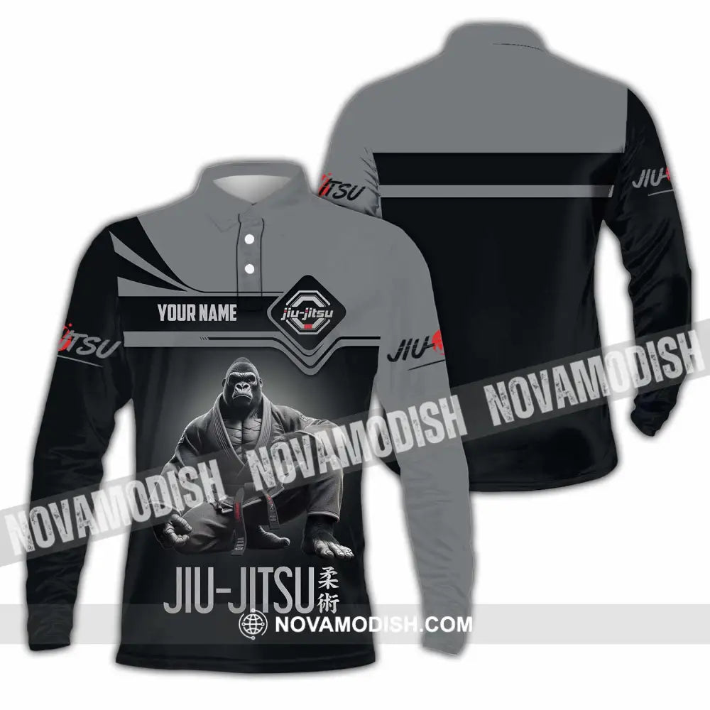 Unisex Shirt - Custom Jiu Jitsu Sport Shirt Long Sleeve Polo / S T-shirt