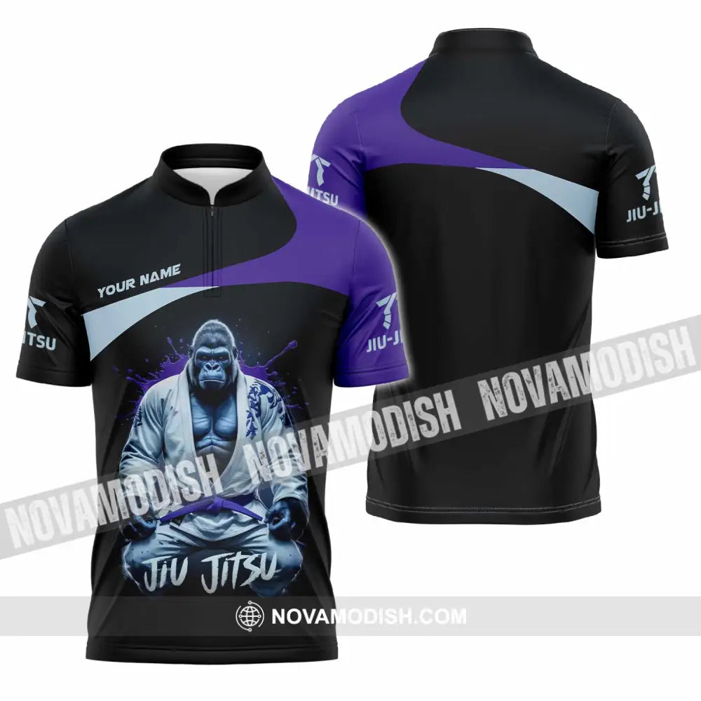 Unisex Shirt - Custom Jiu Jitsu Shirt Zipper Polo Shirt / S T-shirt