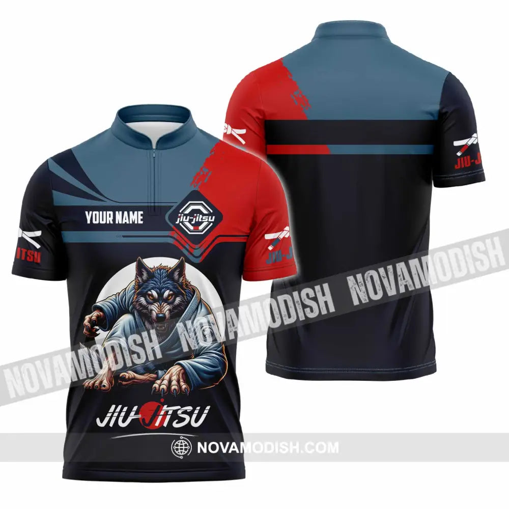 Unisex Shirt - Custom Jiu Jitsu Shirt Zipper Polo Shirt / S T-shirt