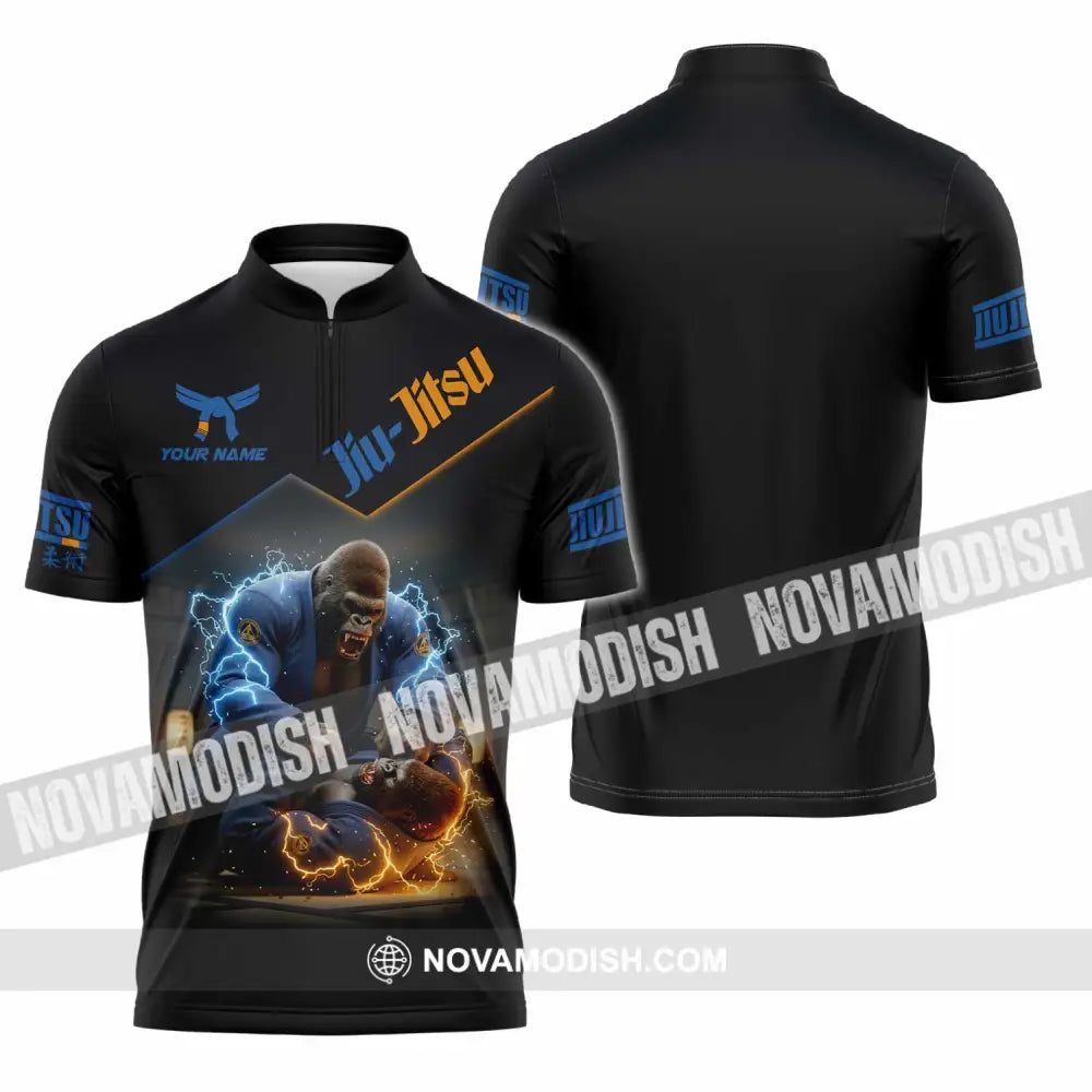 Unisex Shirt - Custom Jiu Jitsu Shirt Zipper Polo Shirt / S T-shirt