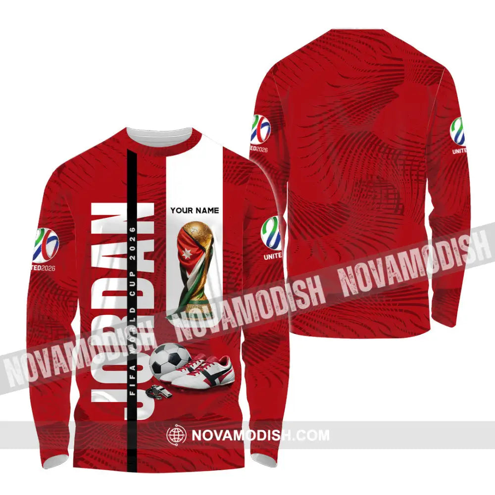 Unisex Shirt - Custom Jordan World Cup 2026 3D Shirt Long Sleeve Shirt / S T-shirt