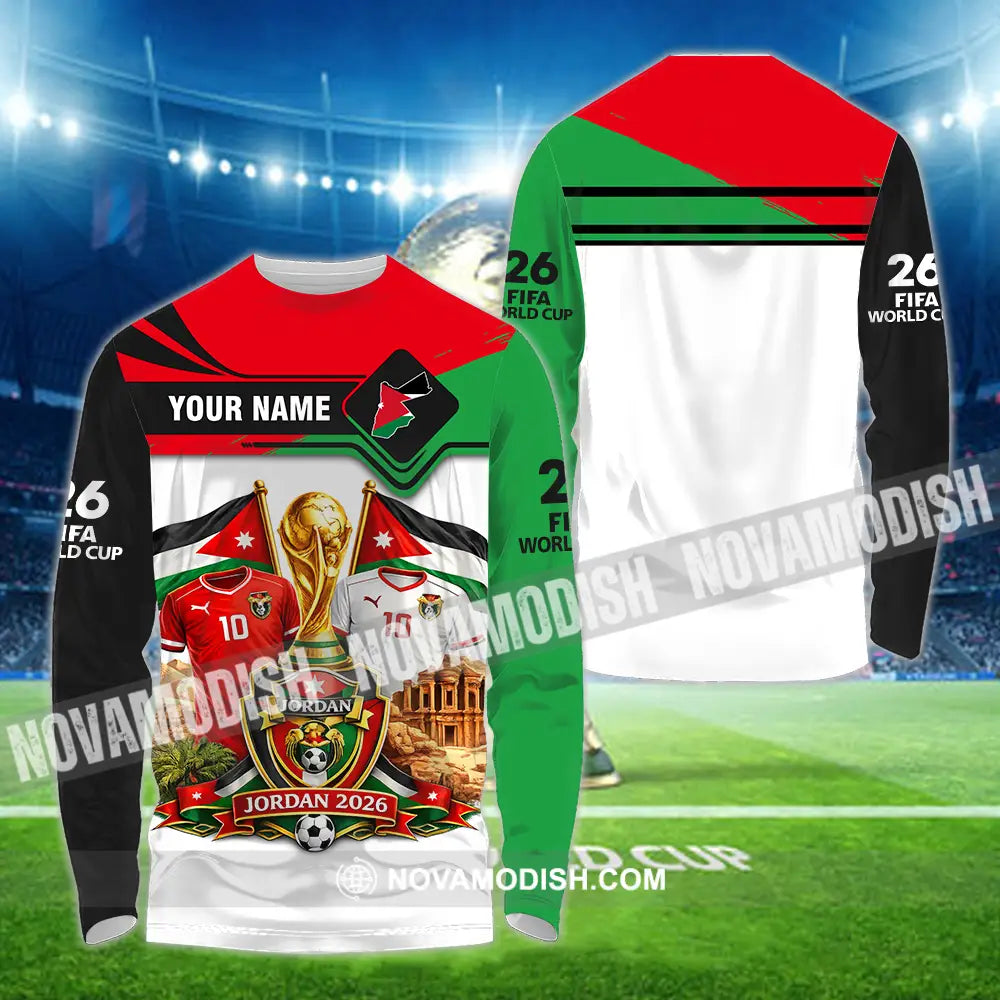 Unisex Shirt - Custom Jordan World Cup 2026 3D Shirt - Long Sleeve Shirt / S - T-shirt