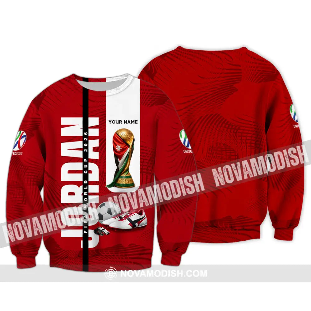 Unisex Shirt - Custom Jordan World Cup 2026 3D Shirt Long Sleeve / S T-shirt