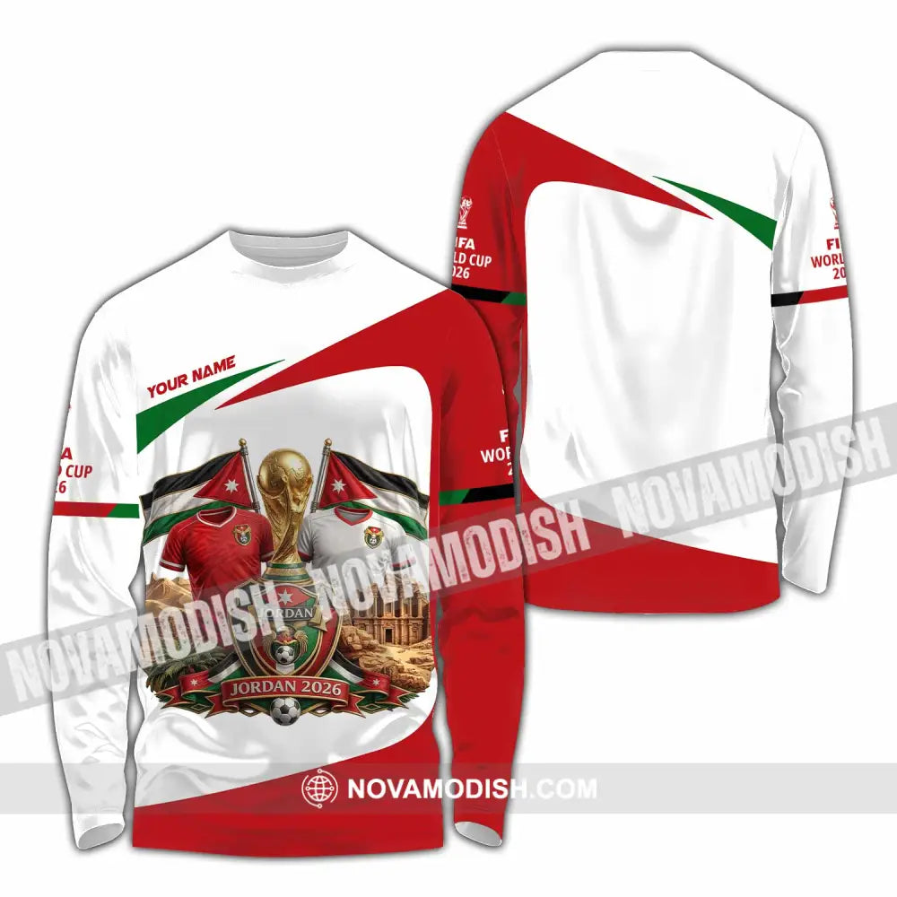Unisex Shirt - Custom Jordan World Cup 2026 3D Shirt - Long Sleeve Shirt / S - T-shirt