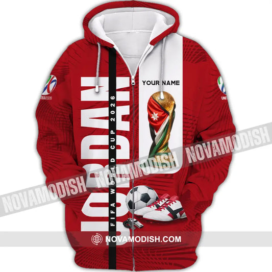 Unisex Shirt - Custom Jordan World Cup 2026 3D Shirt Zipper Hoodie / S T-shirt