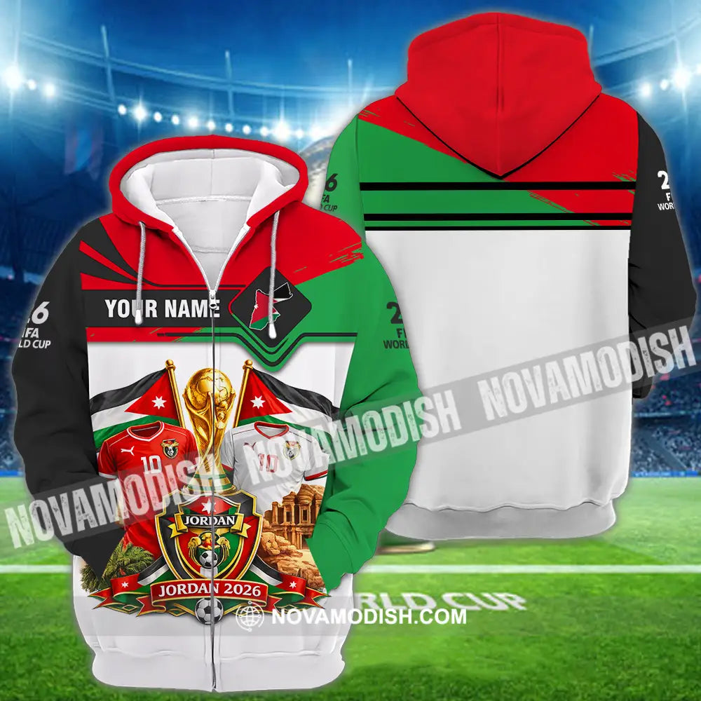 Unisex Shirt - Custom Jordan World Cup 2026 3D Shirt - Zipper Hoodie / S - T-shirt
