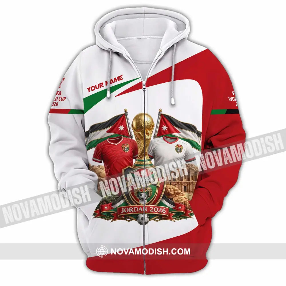 Unisex Shirt - Custom Jordan World Cup 2026 3D Shirt - Zipper Hoodie / S - T-shirt