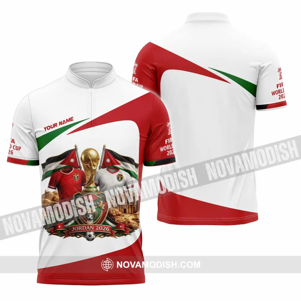 Unisex Shirt - Custom Jordan World Cup 2026 3D Shirt - Zipper Polo Shirt / S - T-shirt