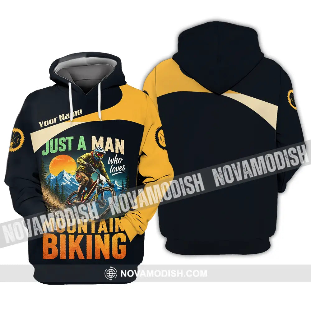 Unisex Shirt - Custom Just A Man Mountain Biking Shirt - Hoodie / S - T-shirt