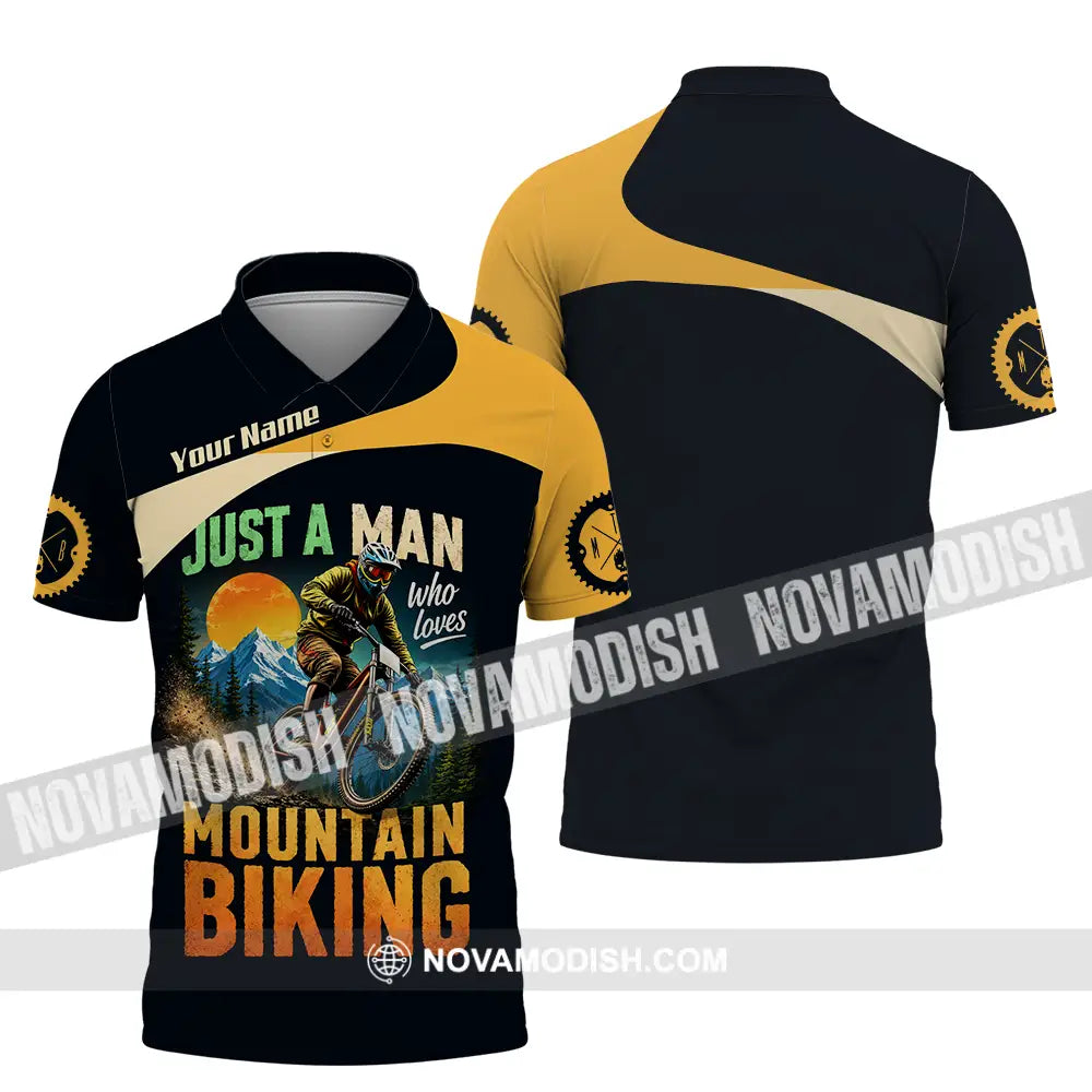 Unisex Shirt - Custom Just A Man Mountain Biking Shirt - Polo Shirt / S - T-shirt