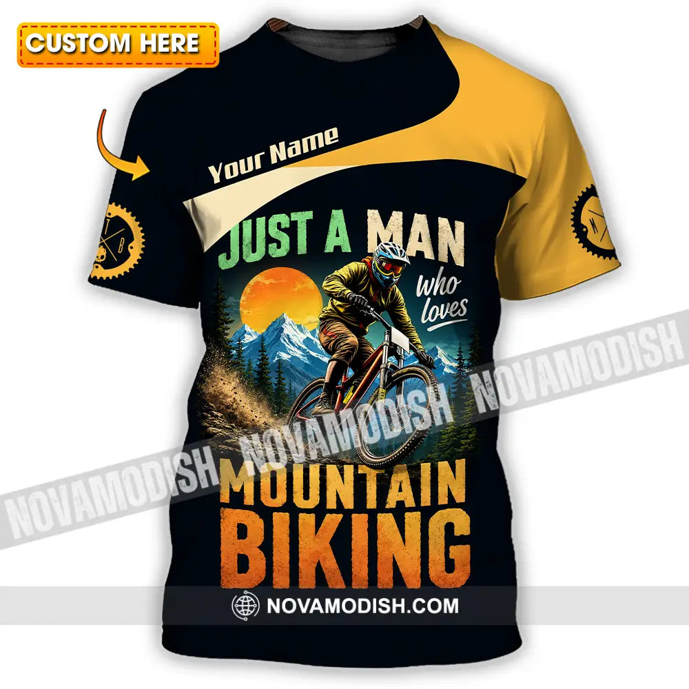 Unisex Shirt - Custom Just A Man Mountain Biking Shirt - T-shirt