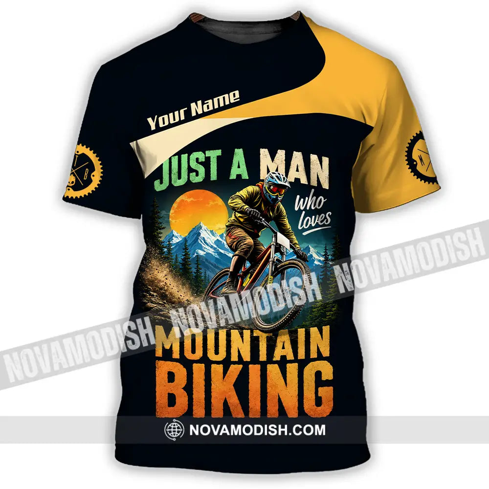 Unisex Shirt - Custom Just A Man Mountain Biking Shirt - T-Shirt / S - T-shirt