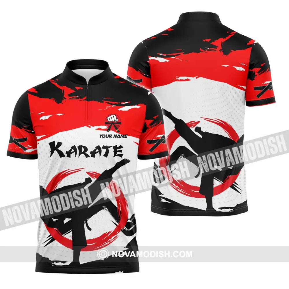 Unisex Shirt - Custom Karate 3D Shirt Zipper Polo Shirt / S T-shirt