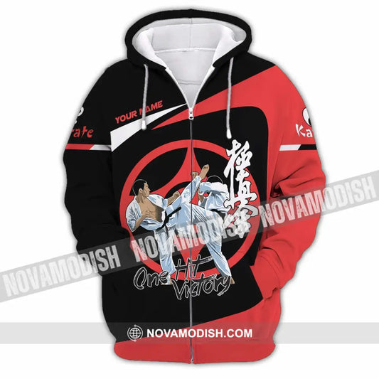Unisex Shirt - Custom Karate One Hit Victory Shirt Zipper Hoodie / S T-shirt