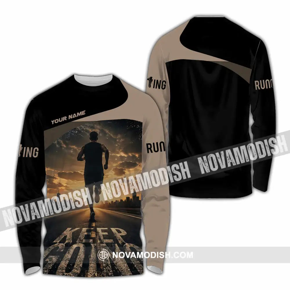 Unisex Shirt - Custom Keep Going Running Shirt - Long Sleeve Shirt / S - T-shirt