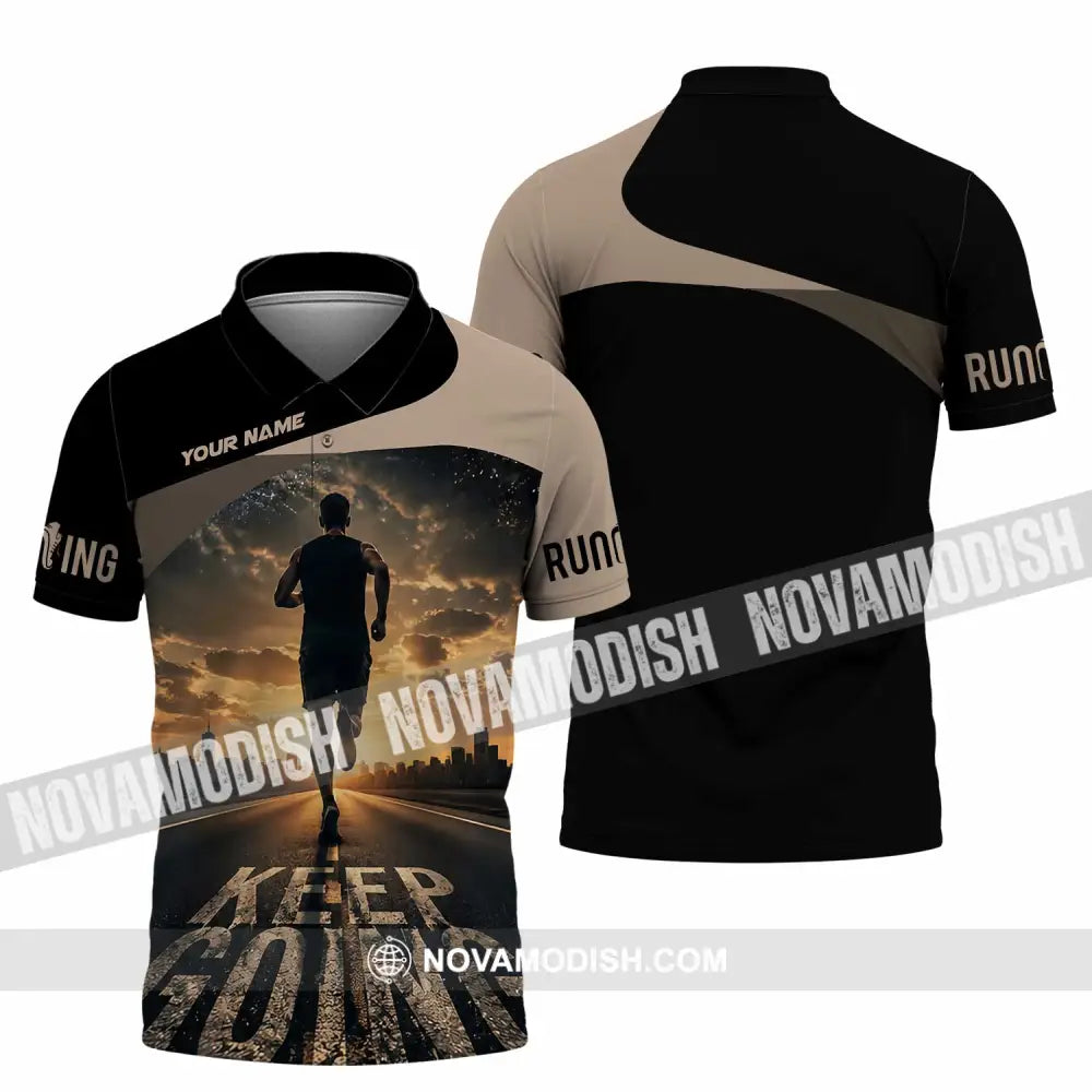 Unisex Shirt - Custom Keep Going Running Shirt - Polo Shirt / S - T-shirt