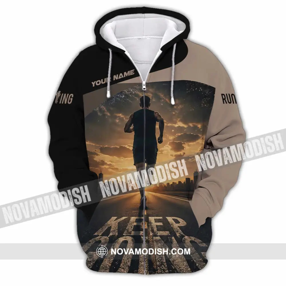 Unisex Shirt - Custom Keep Going Running Shirt - Zipper Hoodie / S - T-shirt