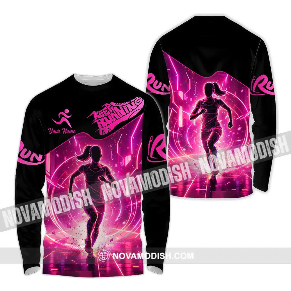 Unisex Shirt - Custom Keep Running 3D Shirt - Long Sleeve Shirt / S - T-shirt