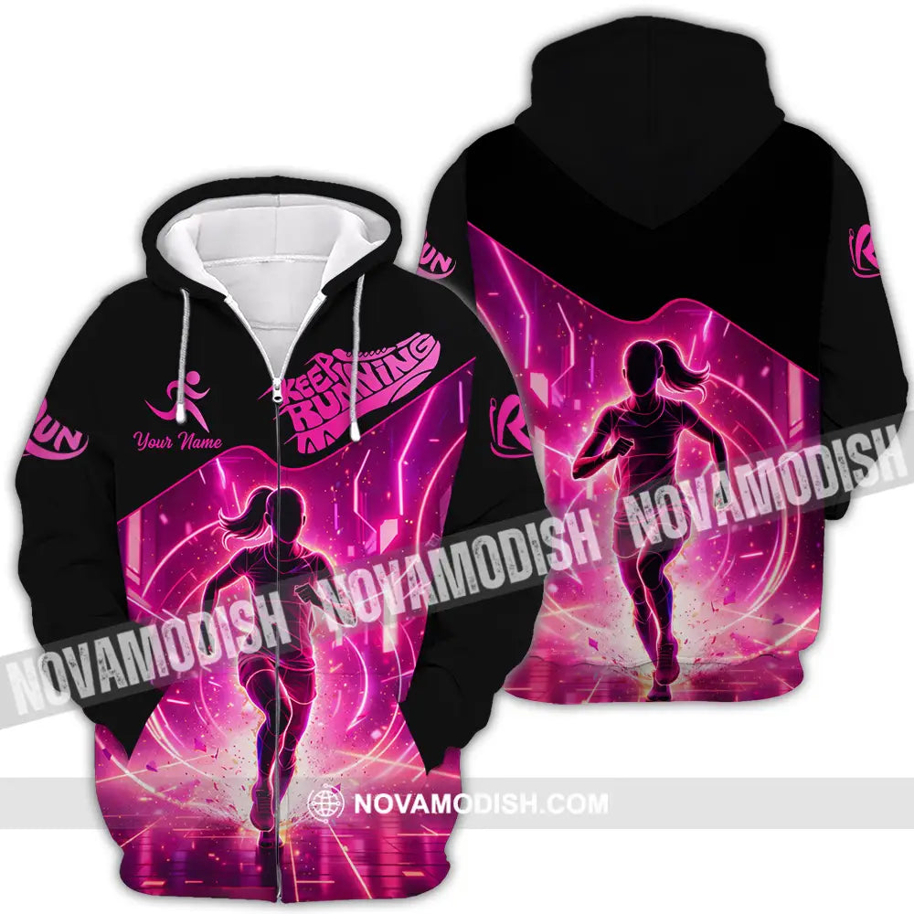 Unisex Shirt - Custom Keep Running 3D Shirt - Zipper Hoodie / S - T-shirt