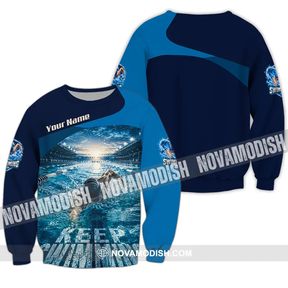 Unisex Shirt - Custom Keep Swimming Shirt - Long Sleeve / S - T-shirt