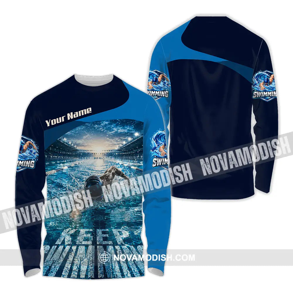 Unisex Shirt - Custom Keep Swimming Shirt - Long Sleeve Shirt / S - T-shirt