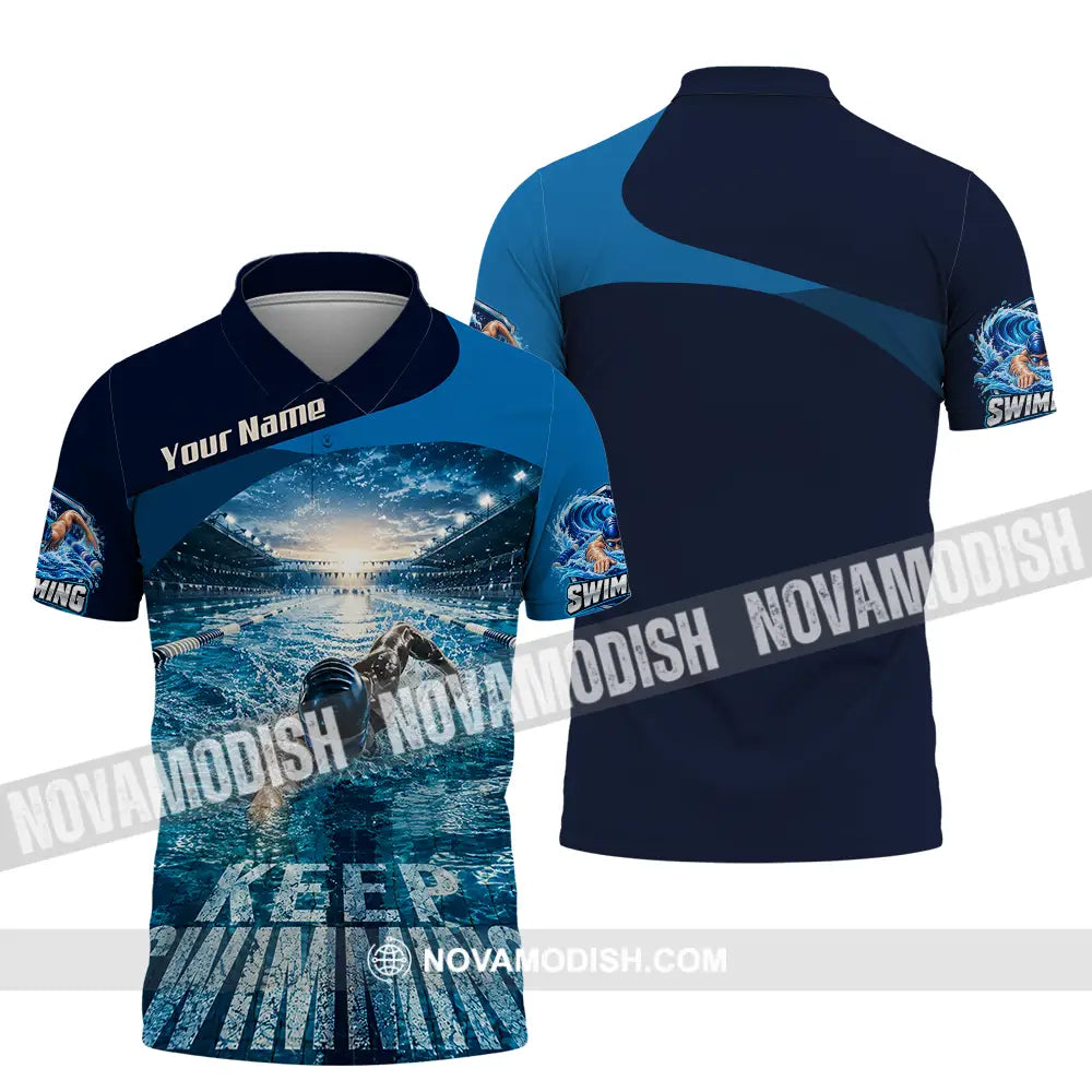 Unisex Shirt - Custom Keep Swimming Shirt - Polo Shirt / S - T-shirt