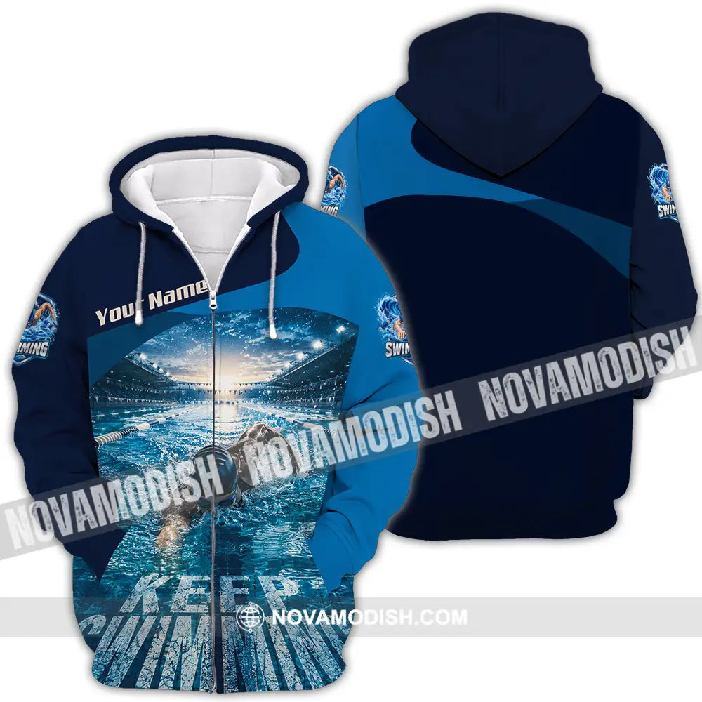 Unisex Shirt - Custom Keep Swimming Shirt - Zipper Hoodie / S - T-shirt