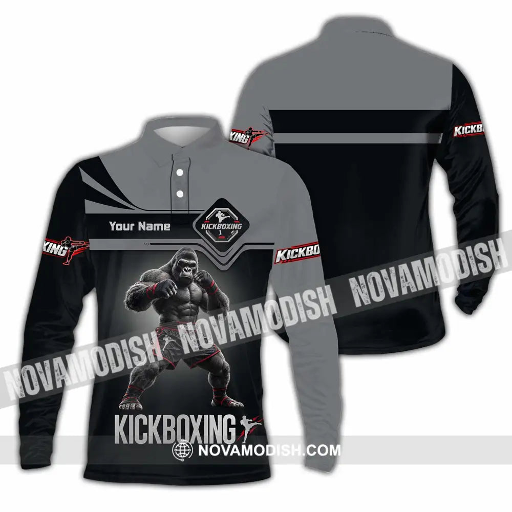 Unisex Shirt - Custom Kickboxing Shirt - Long Sleeve Polo / S - T-shirt