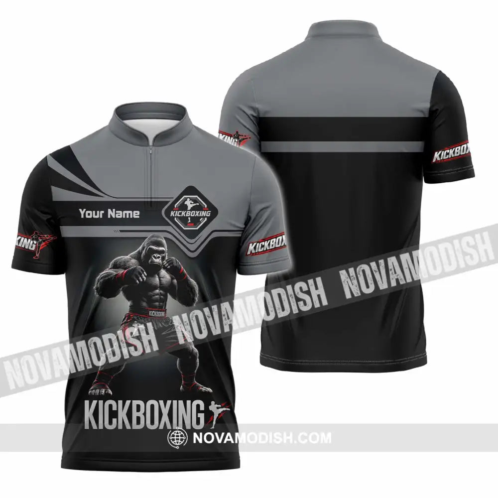 Unisex Shirt - Custom Kickboxing Shirt - Zipper Polo Shirt / S - T-shirt