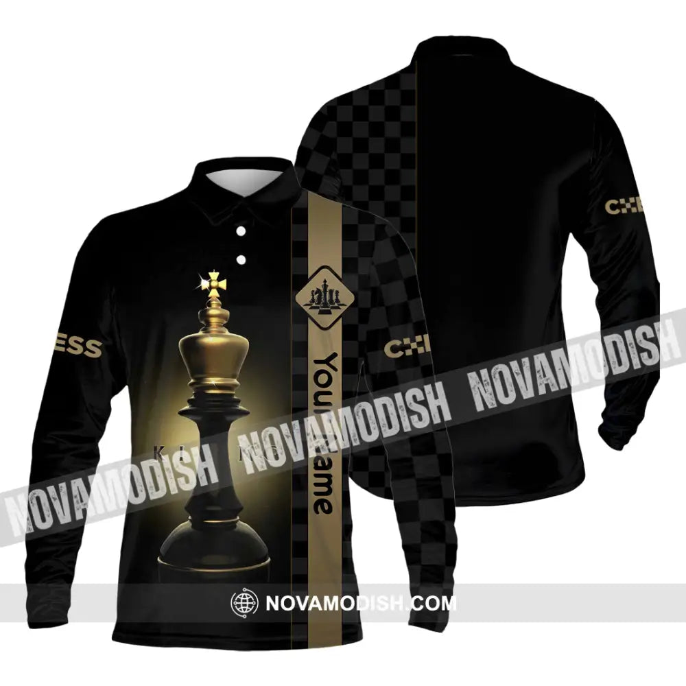 Unisex Shirt - Custom King Of Chess Shirt Long Sleeve Polo / S T-shirt