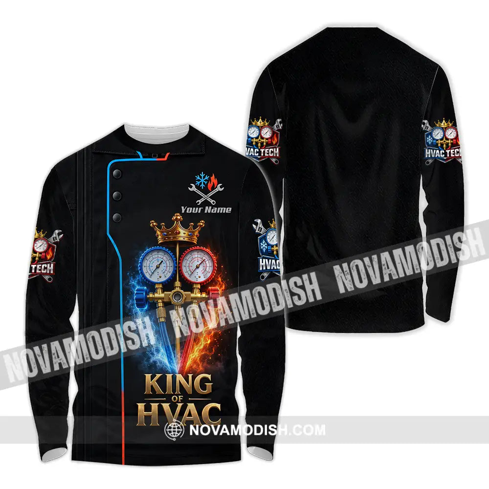 Unisex Shirt - Custom King Of HVAC Shirt - Long Sleeve Shirt / S - T-shirt