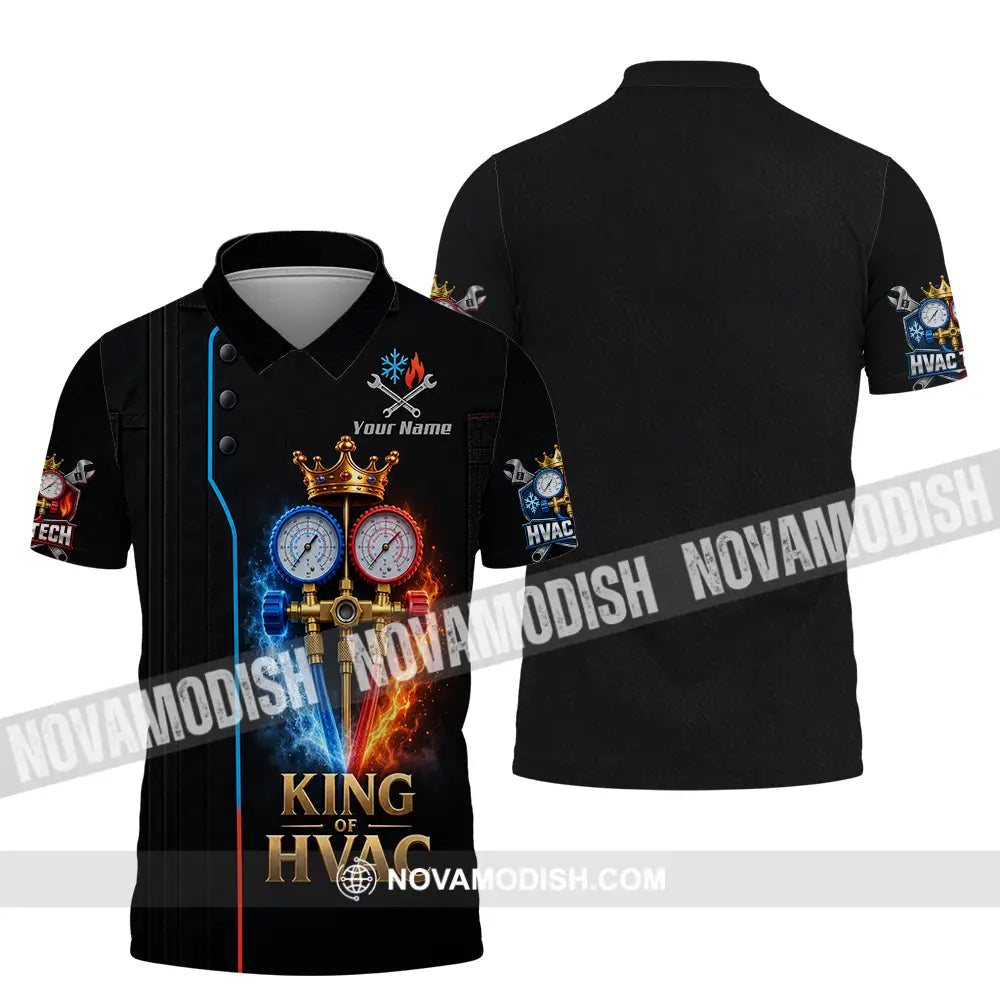 Unisex Shirt - Custom King Of HVAC Shirt - Polo Shirt / S - T-shirt
