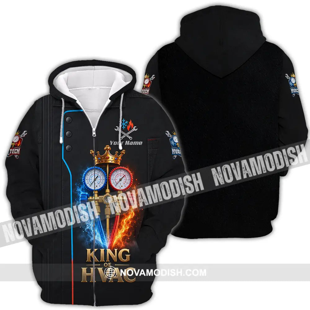 Unisex Shirt - Custom King Of HVAC Shirt - Zipper Hoodie / S - T-shirt