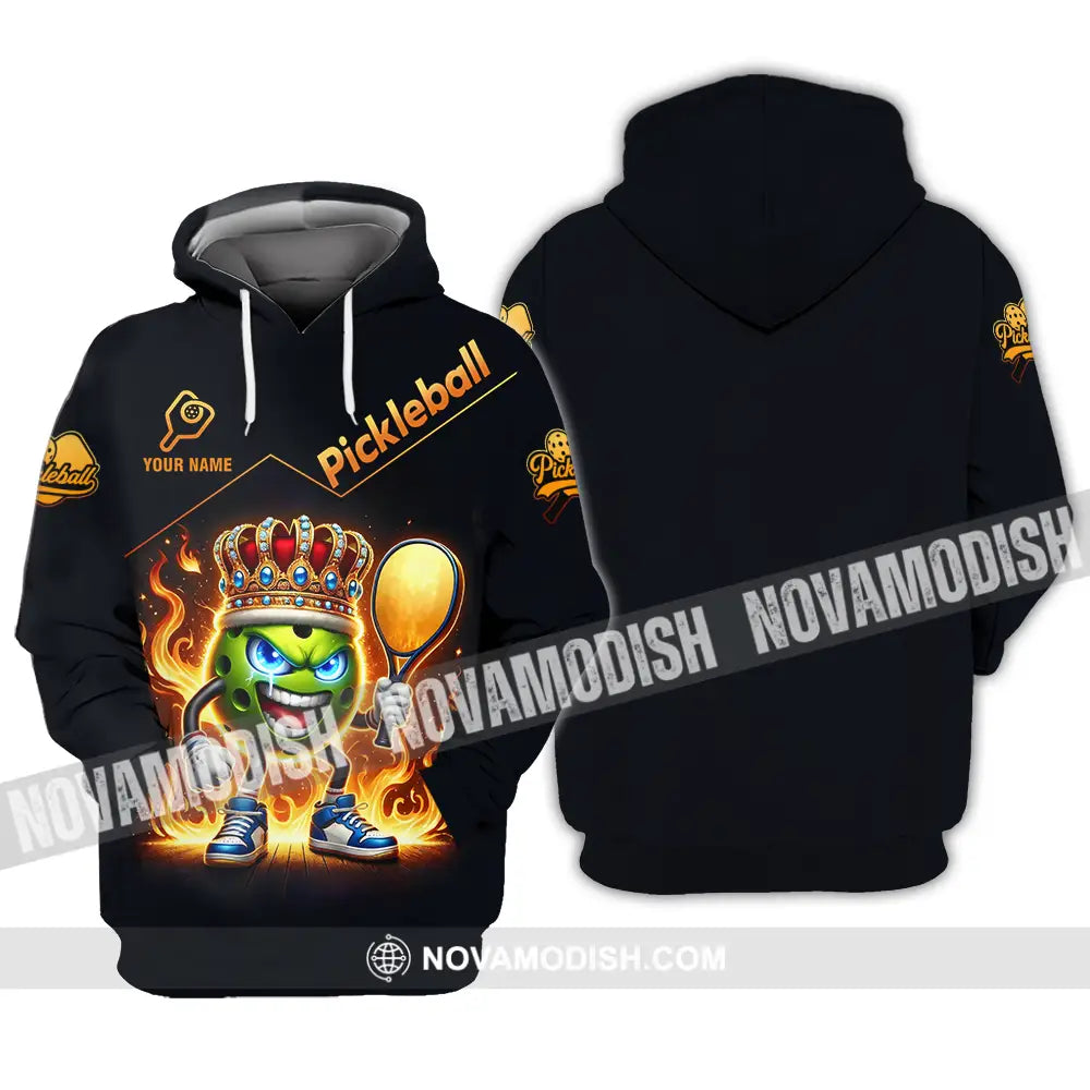 Unisex Shirt - Custom King Of Pickleball Fire Pickleball Shirt Hoodie / S T-shirt