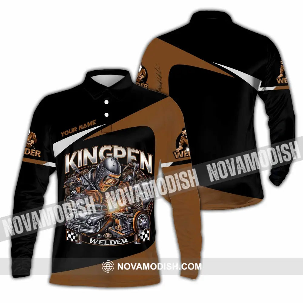 Unisex Shirt - Custom Kingpen Welder Shirt Long Sleeve Polo / S T-shirt