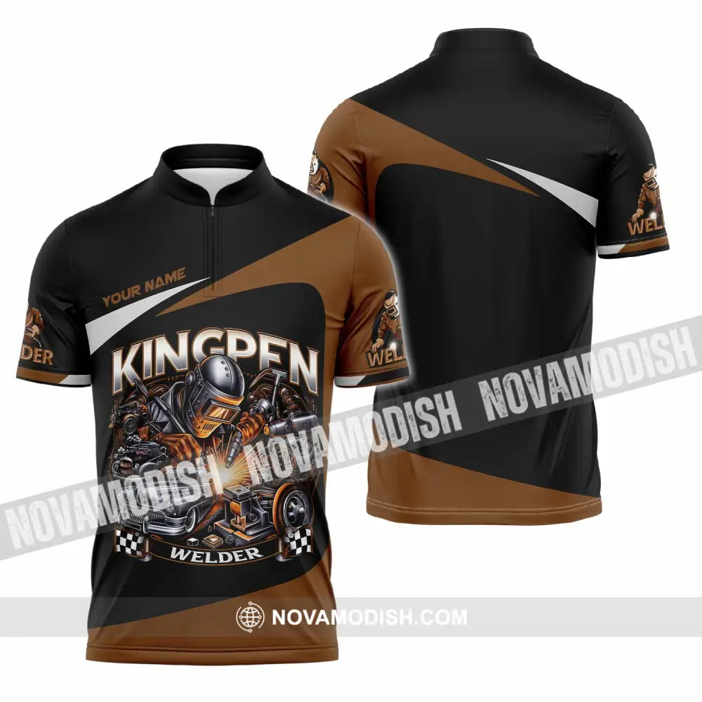 Unisex Shirt - Custom Kingpen Welder Shirt Zipper Polo Shirt / S T-shirt