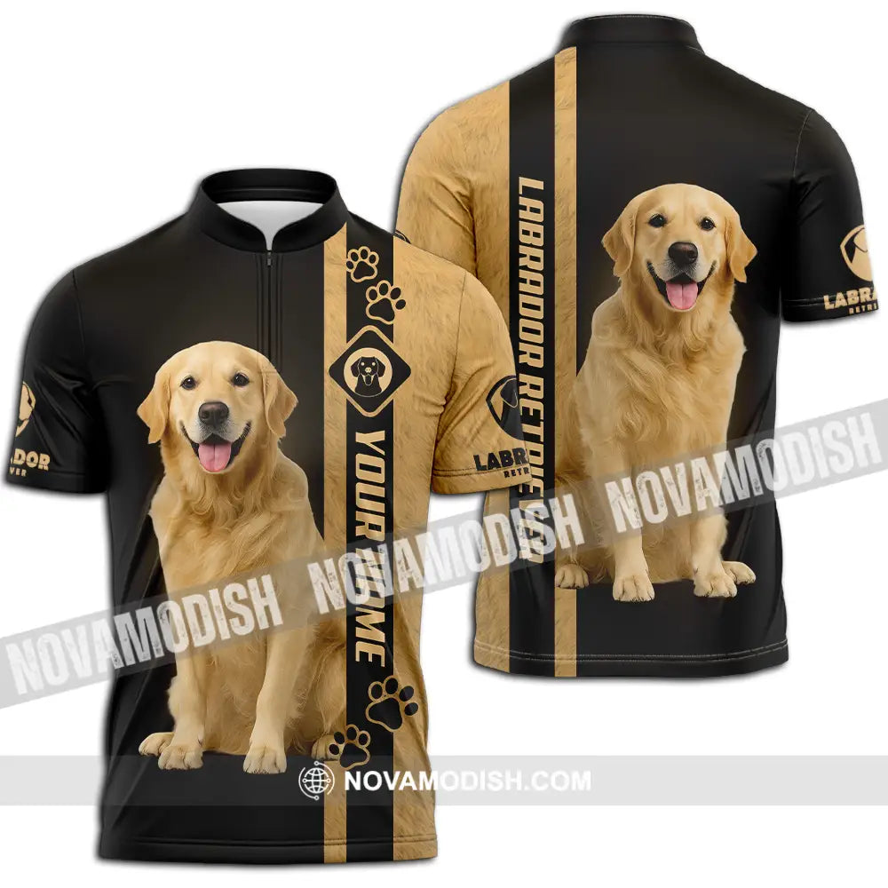 Unisex Shirt - Custom Labrador Retriever Shirt Zipper Polo Shirt / S T-shirt
