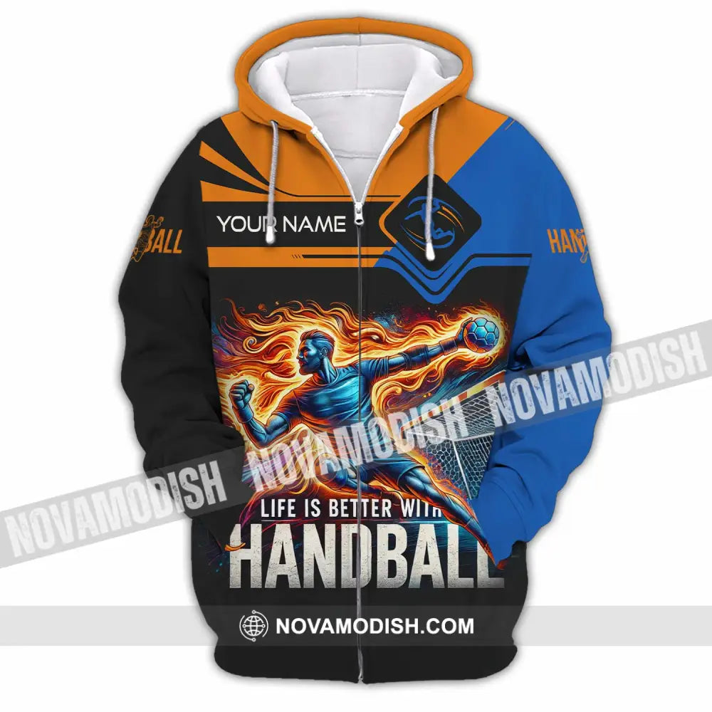Unisex Shirt - Custom Life Is Better With Handball Sport Shirt Zipper Hoodie / S T-shirt