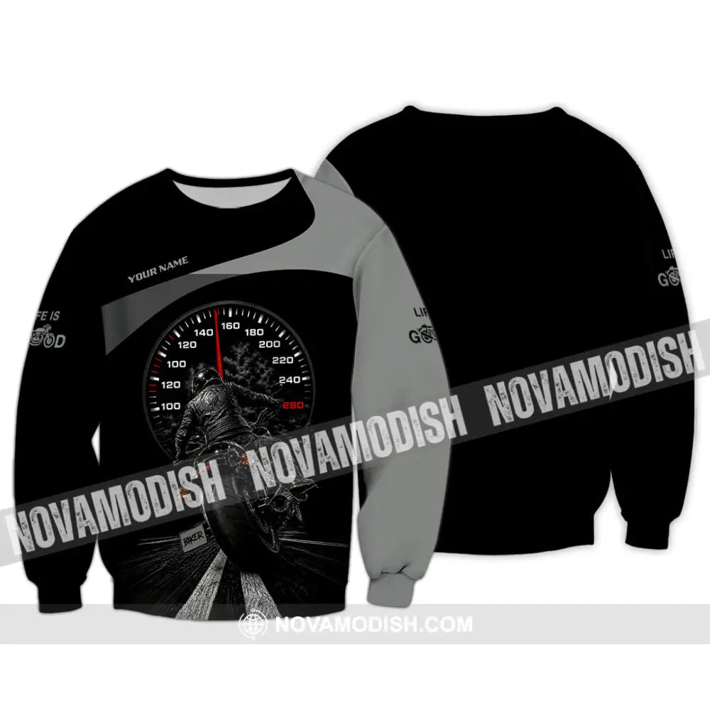 Unisex Shirt - Custom Life Is Good Biker Shirt - Long Sleeve / S - T-shirt