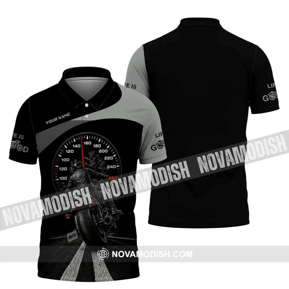 Unisex Shirt - Custom Life Is Good Biker Shirt - Polo Shirt / S - T-shirt