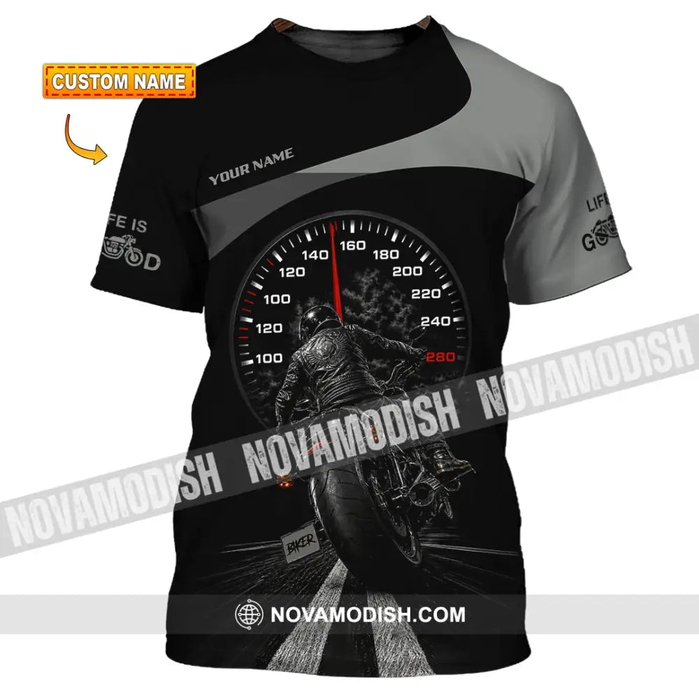 Unisex Shirt - Custom Life Is Good Biker Shirt - T-shirt