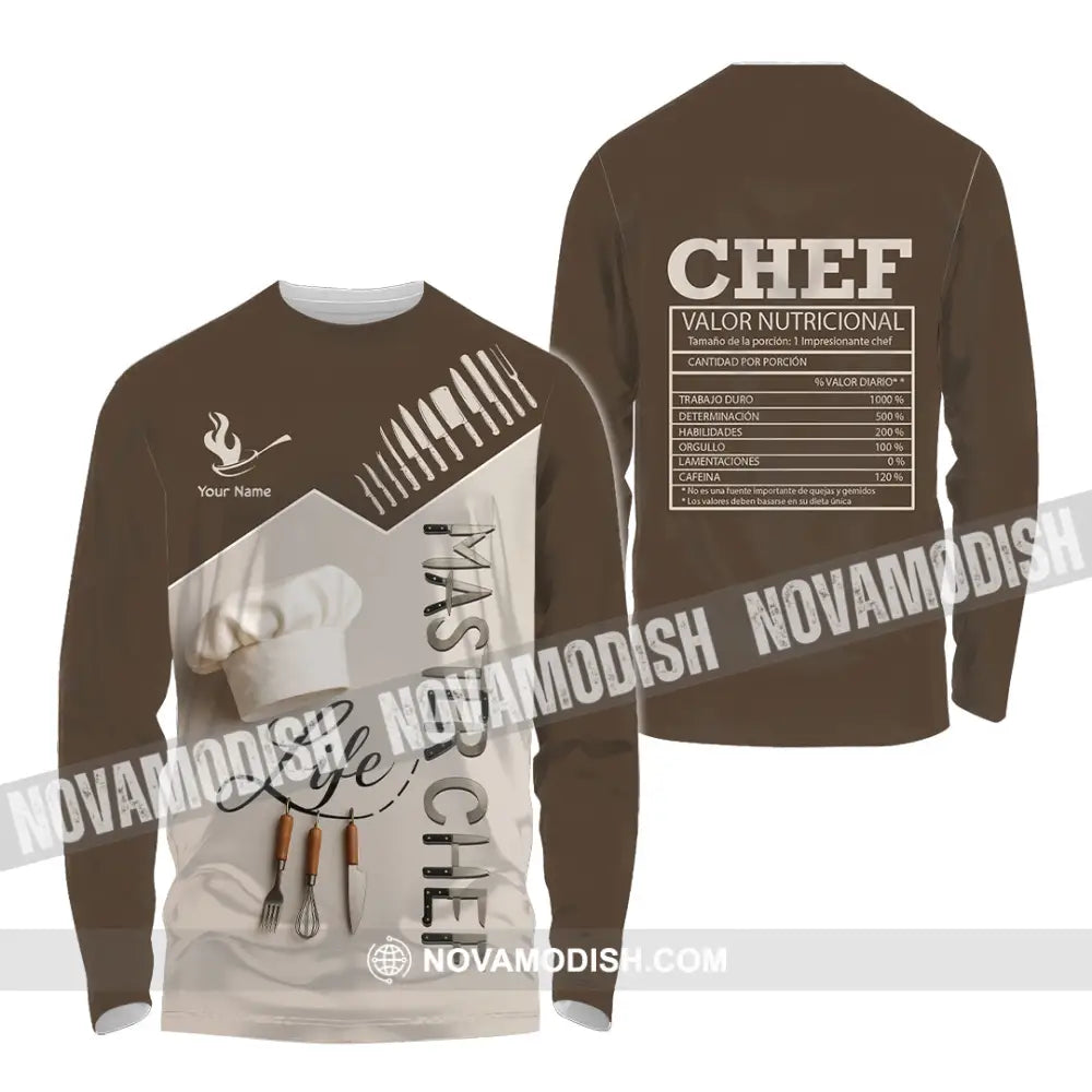 Unisex Shirt - Custom Life Of Master Chef Valor Nutricional Shirt Long Sleeve Shirt / S T-shirt