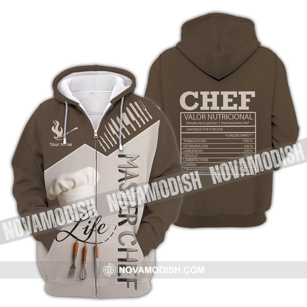 Unisex Shirt - Custom Life Of Master Chef Valor Nutricional Shirt Zipper Hoodie / S T-shirt