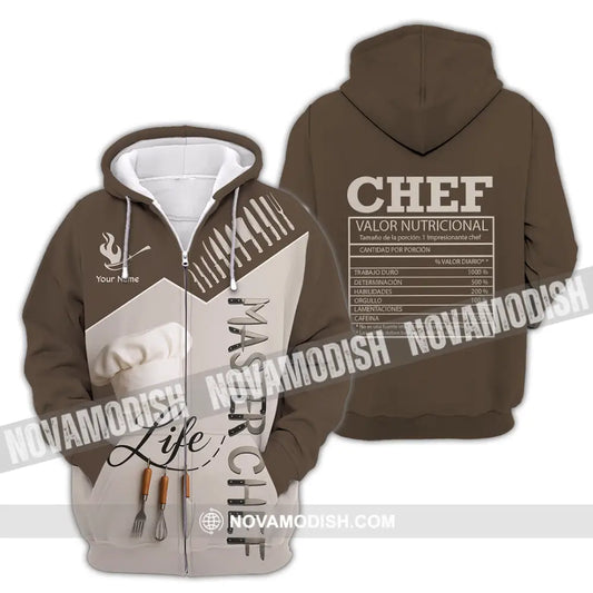 Unisex Shirt - Custom Life Of Master Chef Valor Nutricional Shirt Zipper Hoodie / S T-shirt