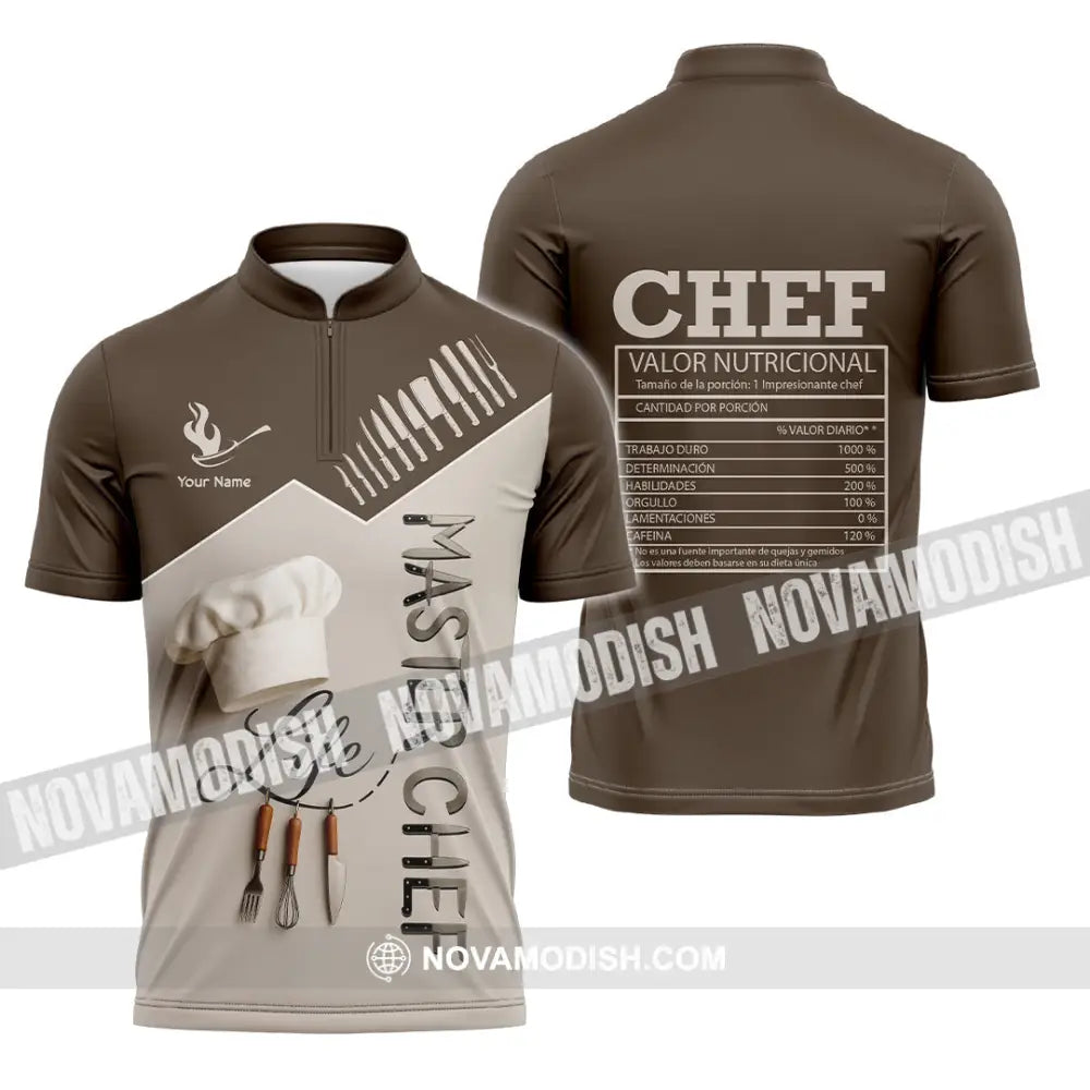Unisex Shirt - Custom Life Of Master Chef Valor Nutricional Shirt Zipper Polo Shirt / S T-shirt